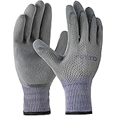 FCTTD Gardening Gloves for Men 3 Pairs, Garden Gloves for Pruning Flower Rose, Weeding, Digging, Raking, Flower gloves with Rubber coating (Medium, Grey)