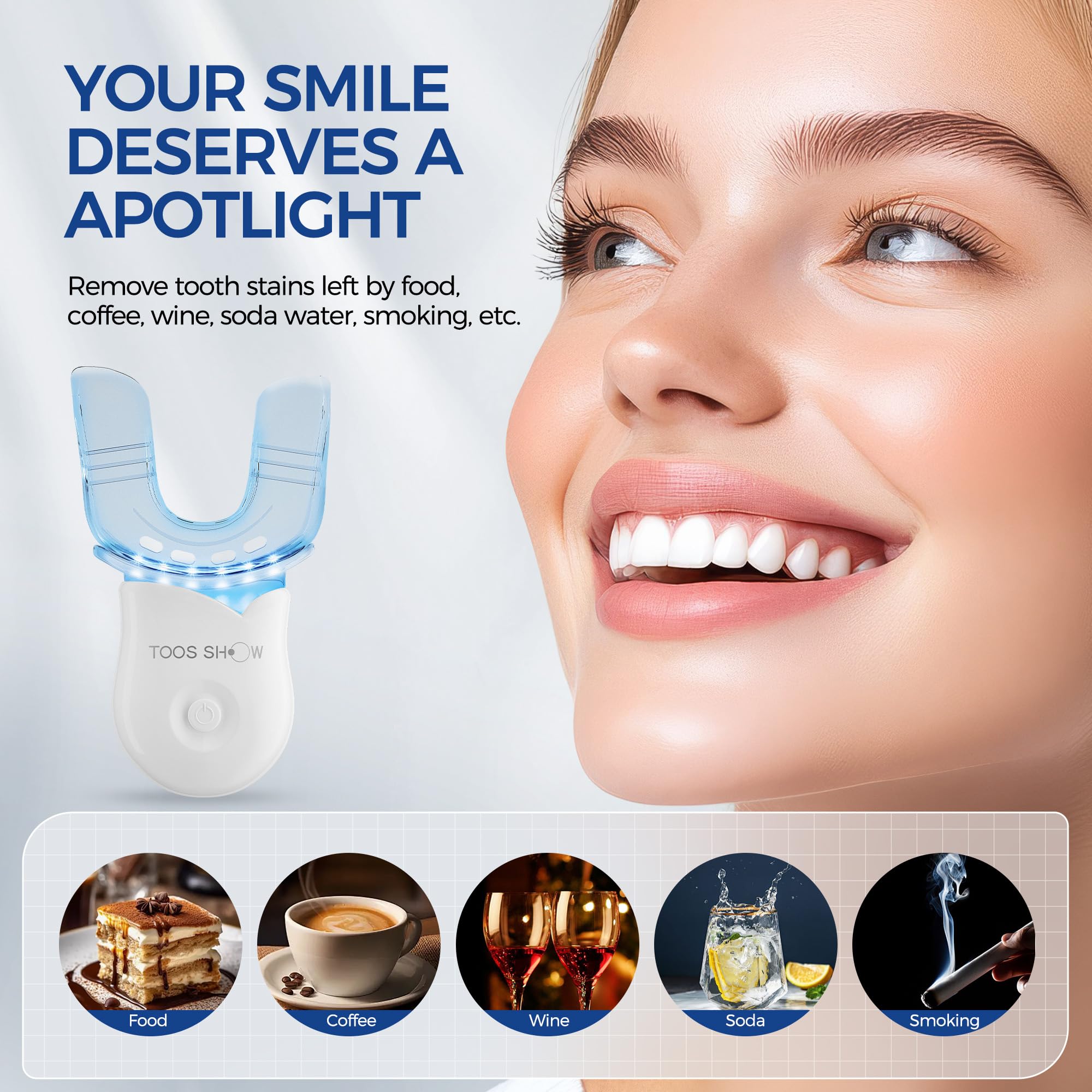 Teeth Whitening Kit for Sensitive Teeth,with 4 Carbamide Peroxide Pen & 1 Remineralization Pen,LED Accelerator Light Non,Tooth Whitener Professional Oral Care Gently Yet Effectively Removes Stains