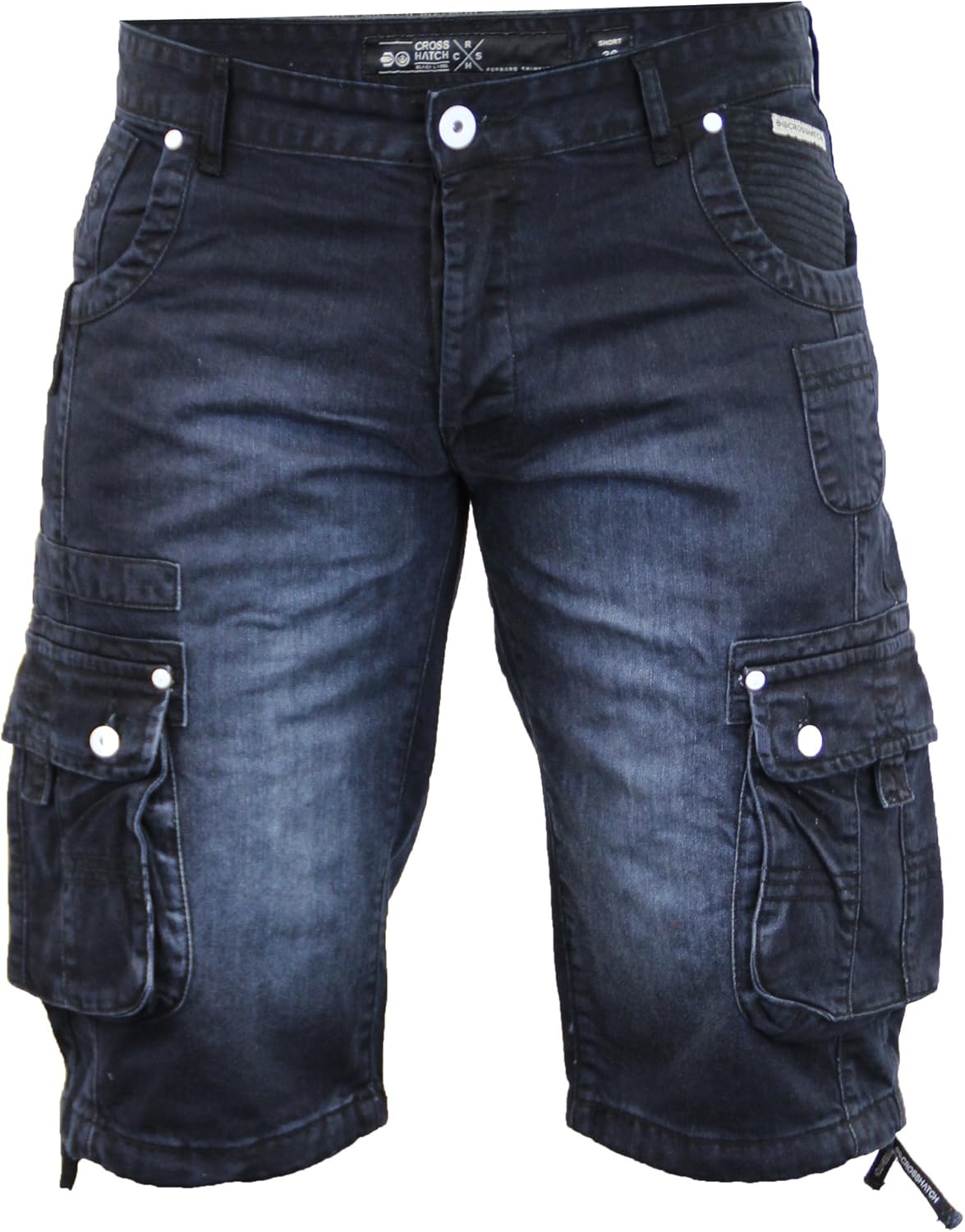Mens Denim Knee Length Combat Shorts By Crosshatch Amazon.co.uk Clothing