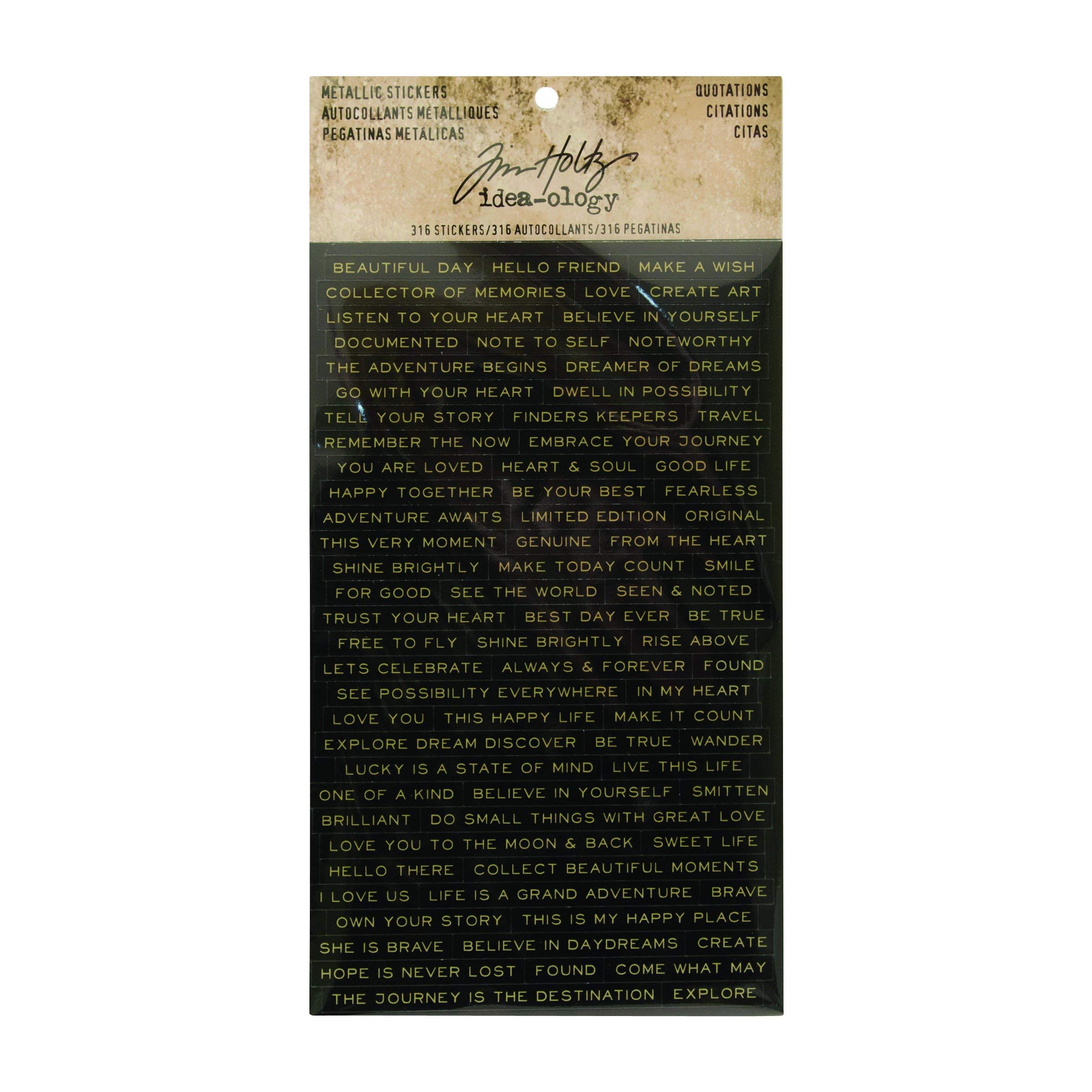 Tim Holtz Quotations Metallic Stickers, Multi-Colour