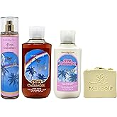 Bath & Body Works Pink Cashmere Trio Gift Set - Fragrance Mist, Body Wash and Body Lotion - with a Wild Jasmine Bar Soap - Full Size