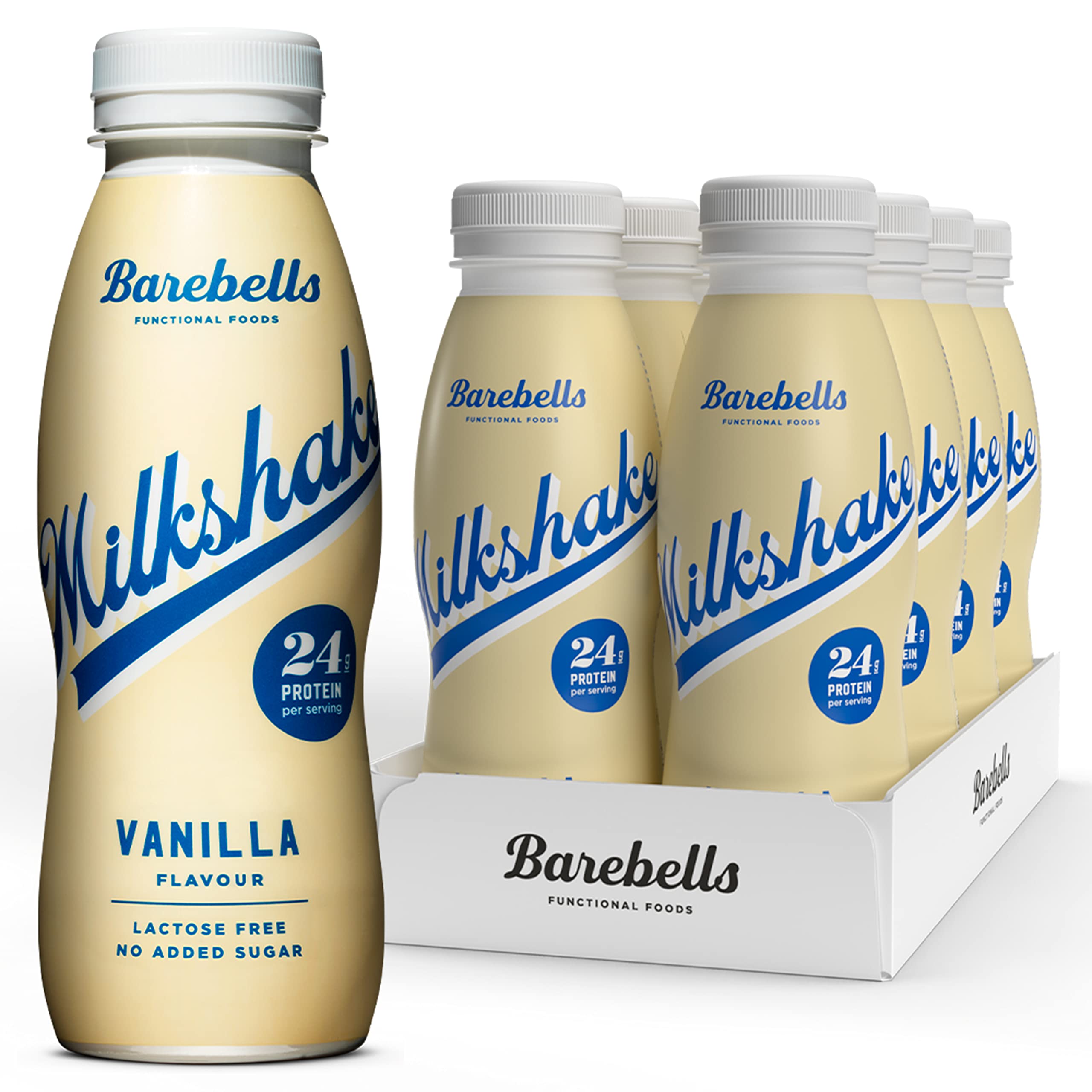 Barebells Protein Shake – 24g High Protein Milkshake, Lactose-Free, Ready to Drink, Low Carb – 8x330ml (Vanilla Flavour)