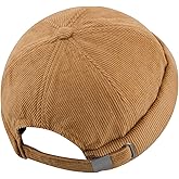 CLAPE Corduroy Thick Cuff No Visor Caps for Men Retro Worker Hat Cotton Harbour Brimless Sailor Fisherman Leon Hat