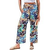 Angerella Women's Wide Leg Pants Casual High Waisted Palazzo Pants Summer Flowy Beach Lounge Trousers with Pockets