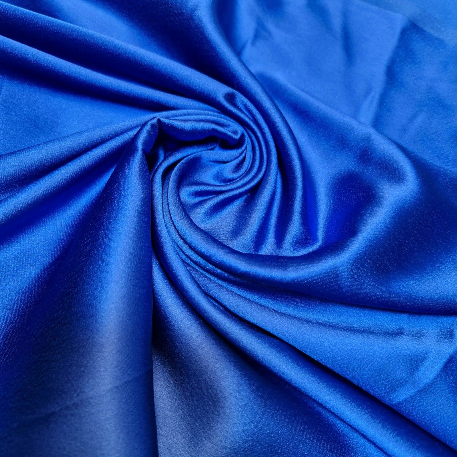 Glossy Charmeuse Silk Satin Bridal Dress Polyester Lining Craft Fabric 44" Meter (5 Meter, Royal Blue)