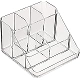Amazon Basics Acrylic 6-Compartment Tall Durable Makeup Jewelry Accessories Storage Organizer Tray