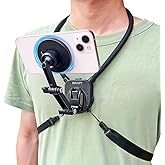 BMUUPY Magnetic POV/Vlog Phone Neck Mount Holder for iPhone 15/14/13/12 Pro Mini/Plus/Pro/Pro Max, Hand Free Chest Stand Vide
