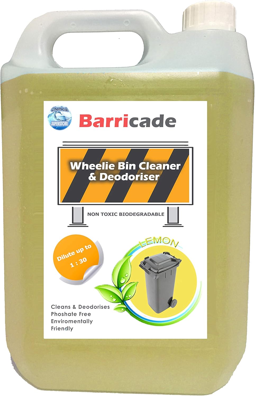 Wheelie Bin Disinfectant/Cleaner/Deodoriser Lemon Fresh 5L Amazon.co