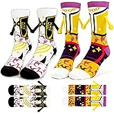 IOFUNOFAN 2 Pairs Kpop Socks, Magnetic Socks that Hold Hands Birthday Party Favors Merch Costume Gifts Funny Silly Socks fo Teens Adults