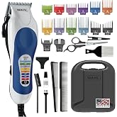Wahl Clipper USA Color Pro Corded Haircutting Kit with Color Guide Combs | Color-Coded Guide Combs For Easy At Home Haircuts For Men, Women &amp; Kids, Corded Power, Adjustable Taper Lever &ndash; Model 3029694