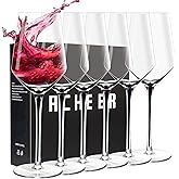 ACHEER Crystal Wine Glasses Set of 6 - Hand Blown Red Wine or White Wine Glass - 14Oz - Long Stem Wine Glasses – Gift for Wedding, Anniversary, Christmas