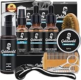 GoldWorld Beard Growth Grooming Kit for Men with Derma Roller Oil Balm Comb