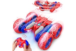 WEBSPIDEE Remote Control Car Toys: Double Sided RC Cars Outdoor Toy for 4 5 6 7 8 9 10 Year Old Boys Girls Ages 5-7 Easter Birthday Gifts Rechargeable Upright Stunt Car 360° Flip 4WD Gifts Age 4-6-13