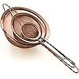 Proto Future Strainer Set Fine Mesh – Premium 304 Stainless Steel (18/8) – 3.3″, 5.5″ and 8″ Sturdy Kitchen Strainers (Copper