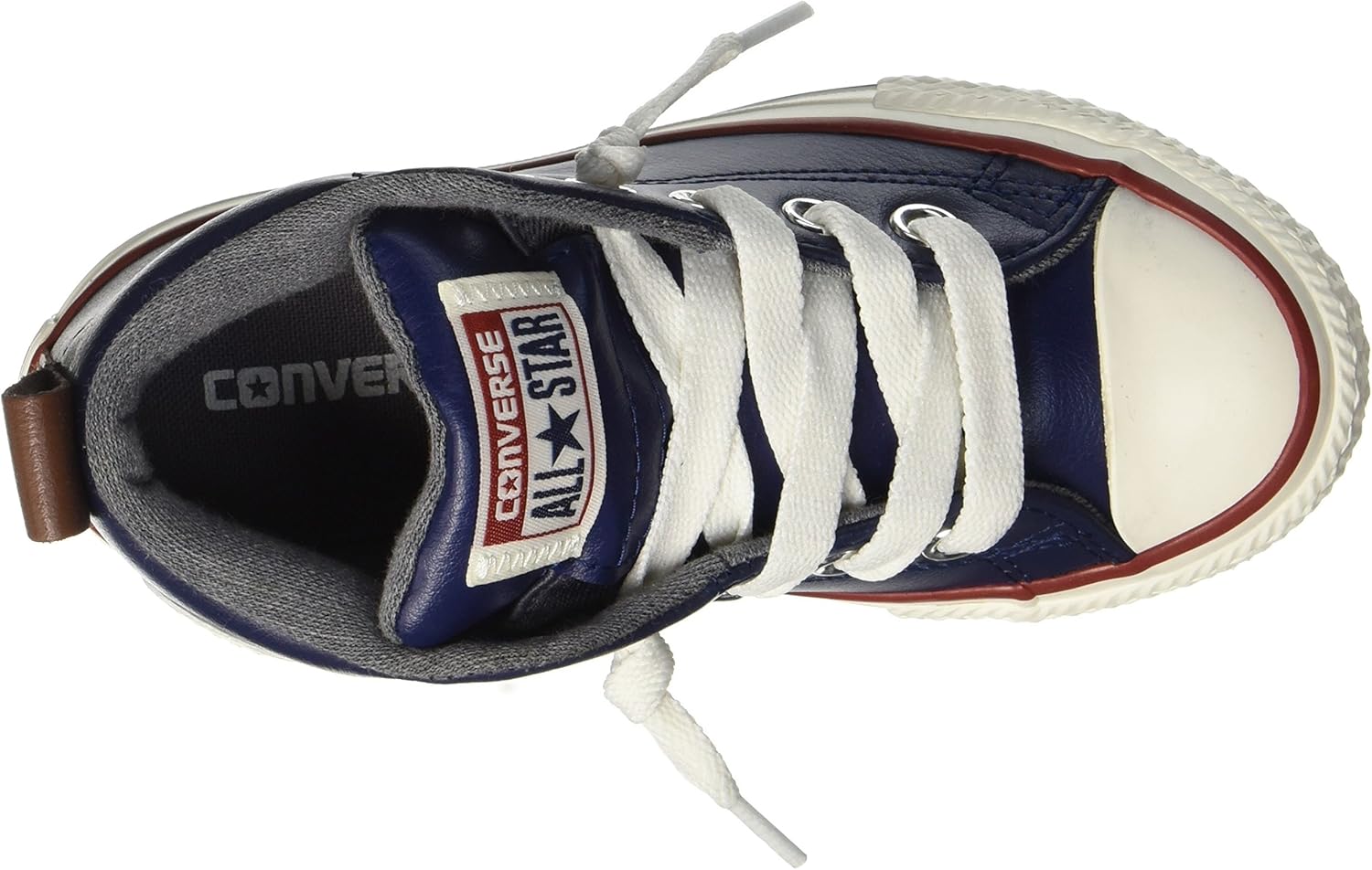 kids navy leather converse