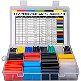 ASHINER Heat Shrink Tubing Kit - 580Pcs EVA Material in 6 Colors and 11 Sizes - Ideal for Electrical Insulation, Repairs, and