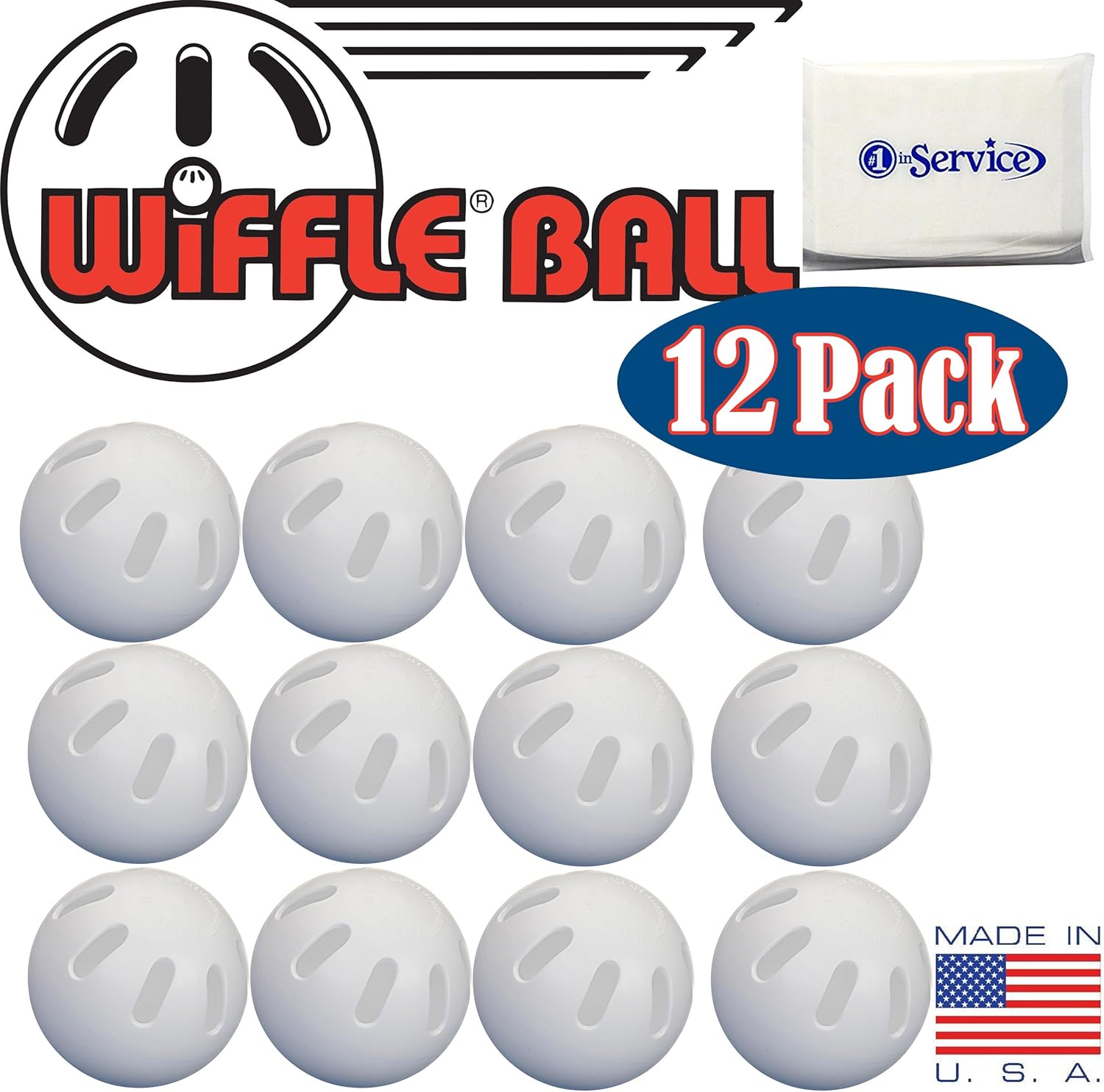 WIFFLE 32" Plastic Bats 2 Pack, Ball Baseballs Official Size 12 Pack and NOIS Tissue Pack: Toys & Games