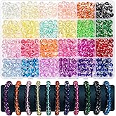 720pcs 8mm Glass Beads for Bracelets, 24 Colors Crystal Beads for Jewelry Making Round Glass Beads for DIY Bracelets Earrings Necklace Keychains Phone Chain Crafts (24 Colors-8MM)