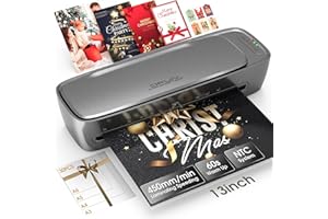Qfun Laminator Machine 13 Inch Thermal Laminating machine 11x17 with Sheets, Cold Hot Lamination Machine 60S Warm Up Personal Laminator for Teachers, Large A3 Paper Laminate Kit for Office School Home