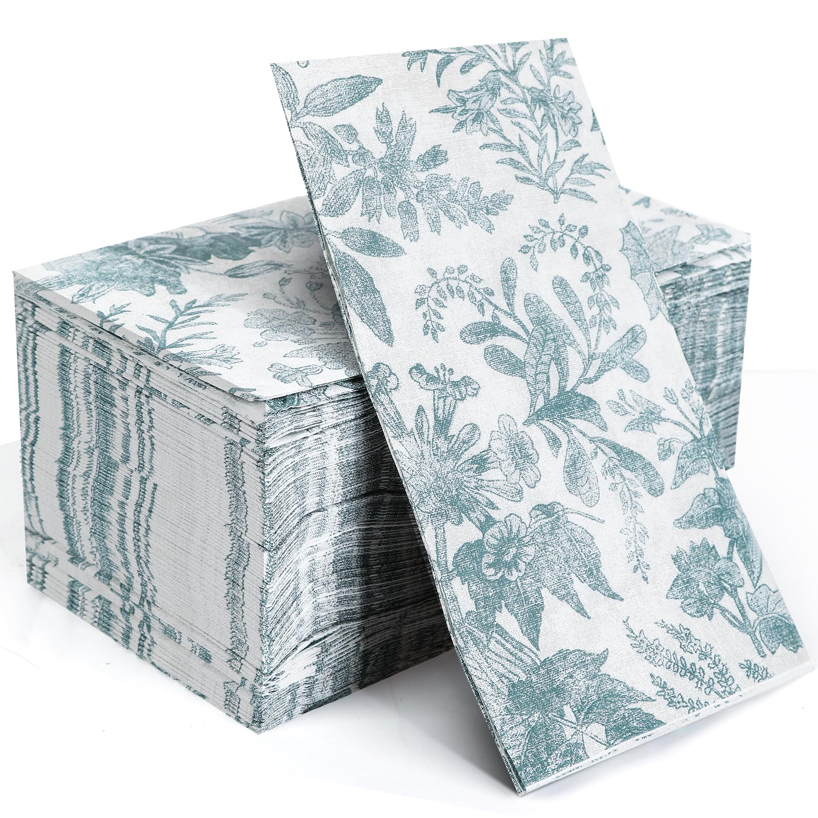 Photo 1 of 100 pack Floral Linen Feel Disposable Bathroom Napkins?Paper Napkins Decorative?paper hand towels for bathroom?Dessert Napkins Folded 7.8 x 4.3 Inches Disposable Napkins for Dinner Baby Shower