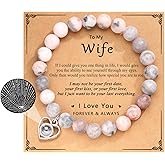 UPROMI I Love You 100 Language Bracelet for Girlfriend/Wife/Daughter/Granddaughter/Niece/Sister, Birthday Valentines Day Graduation Gifts for Her Women Teen Girls