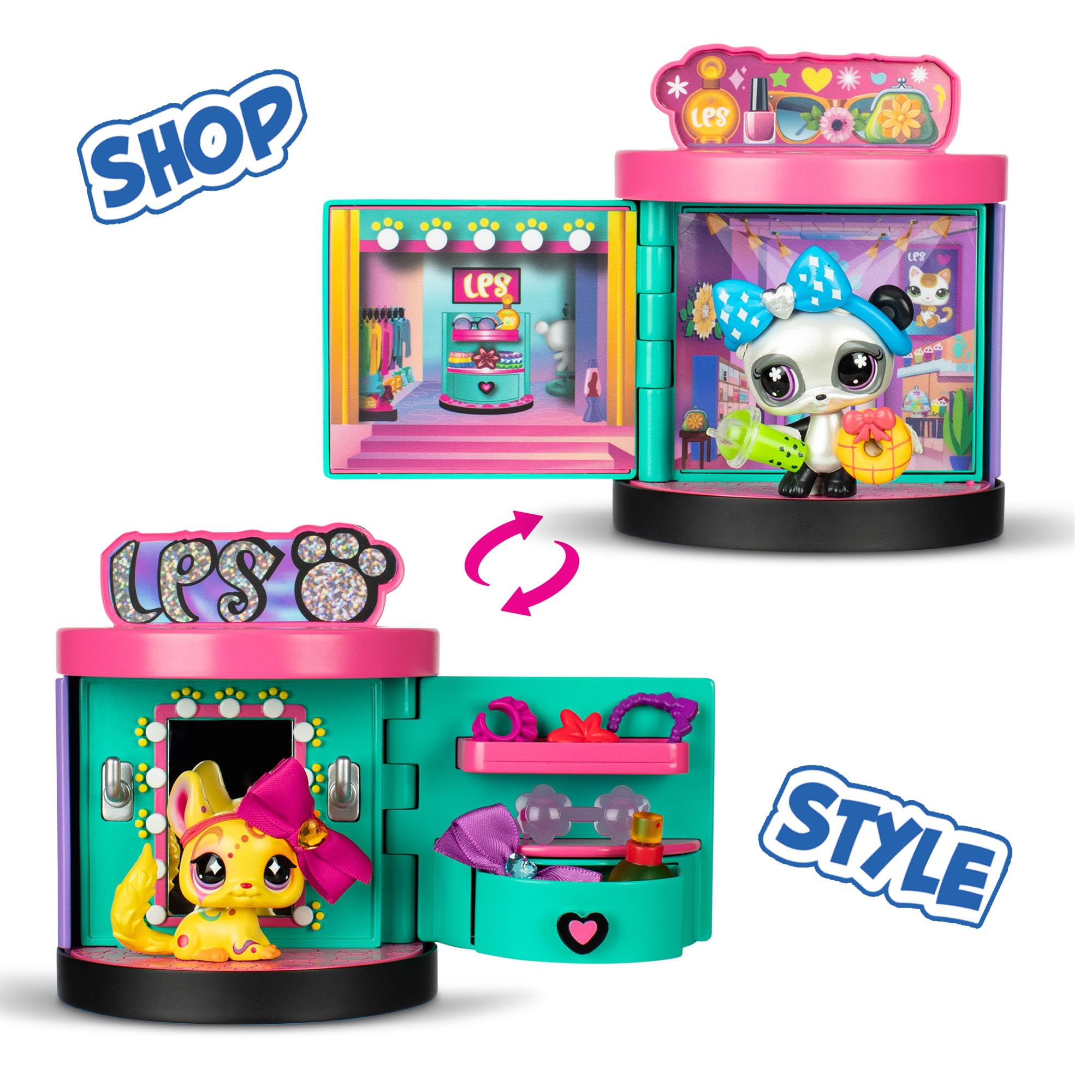 Littlest Pet Shop Spin & Style Boutique - Series 4 - Gen 7 Authentic LPS Bobble Head Toy Figure, Collectible Toy Animal, Ages 4+