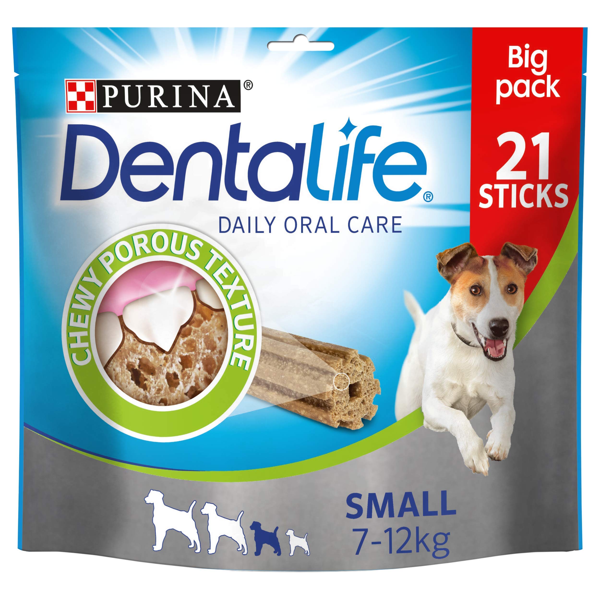 Dentalife Purina Mini - Maxi Pack - Daily Oral Hygiene - 345 g - 21 Chew Sticks for Small Dogs - Pack of 4