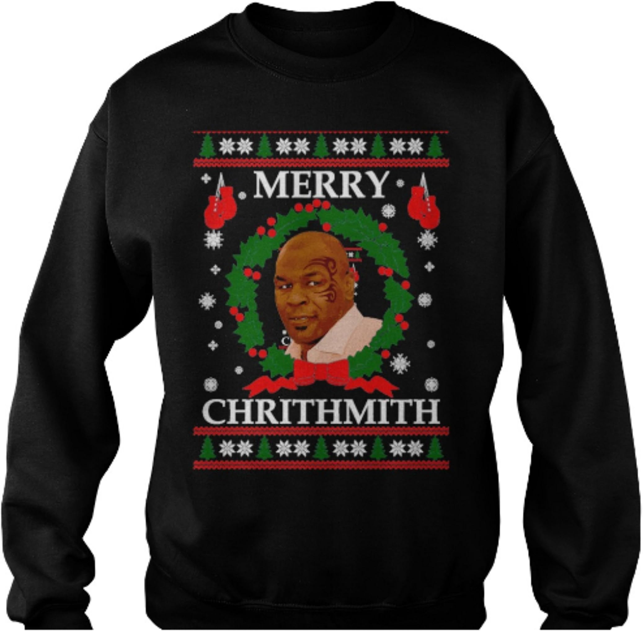 Twisted Image Tees Just £22.99 Mike Tyson Merry Chrithmith Christmas Funny Ugly Sweater Jumper Xmas Sweatshirt Size Small - 3XL