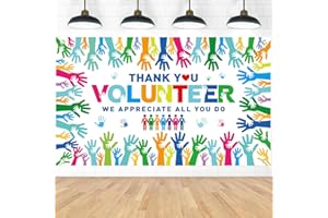 Musaeva Volunteer Appreciation Decorations - Thank You Volunteer We Appreciate All You Do Backdrop Decor, Large Volunteers Mo