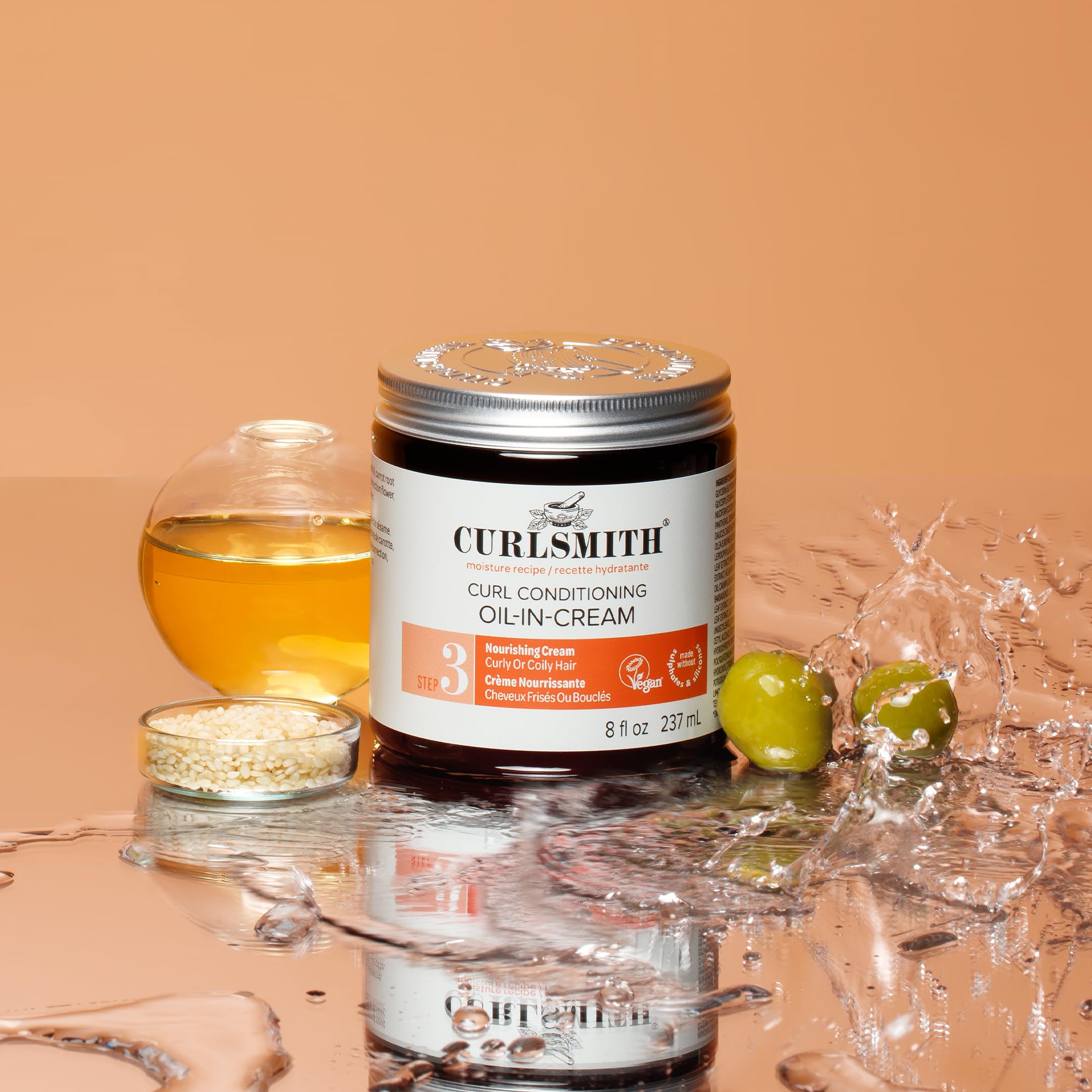 CURLSMITH Curl Conditioning Oil-in-Cream - Leave-In for Thick Curly Hair, Deep Moisture Curl Conditioner, For All Types, Vegan & Cruelty Free