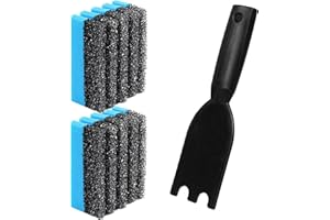 TonGass 2-Pack Cleaning Sponge 12207 and 1-Pack Grill Scraper for George Foreman Indoor Grills & Most Other Indoor Grills with Grooves, Replacement Grill Sponge and Scraper for Cleaning