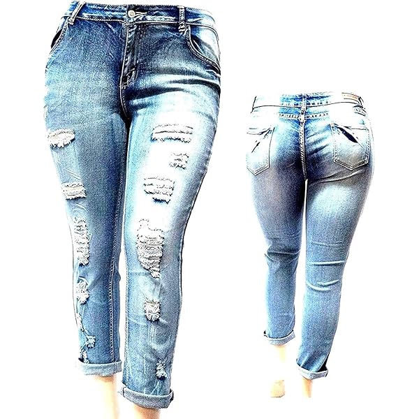 Diamante Juniors Women's Blue Denim Jeans Destroy Skinny Ripped
