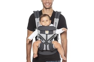 Ergobaby Omni 360 All-Position Baby Carrier for Newborn to Toddler with Lumbar Support & Cool Air Mesh (7-45 Lb), Carbon Grey