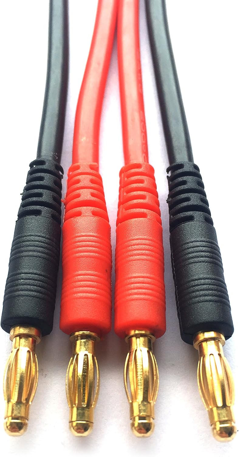 UAV 2 PCS EC5 Connector Male to 4mm Bullet Banana Plugs 12AWG Lead Adapter Cable for RC Battery Charger: Toys & Games