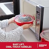 Sistema Round Microwave Container 1.3 L Red with Steam Release Vent view 4