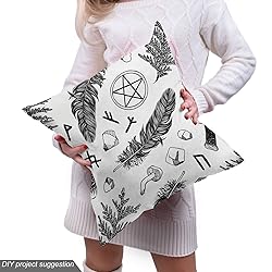 Ambesonne Occult Fabric by The Yard, Monochromatic