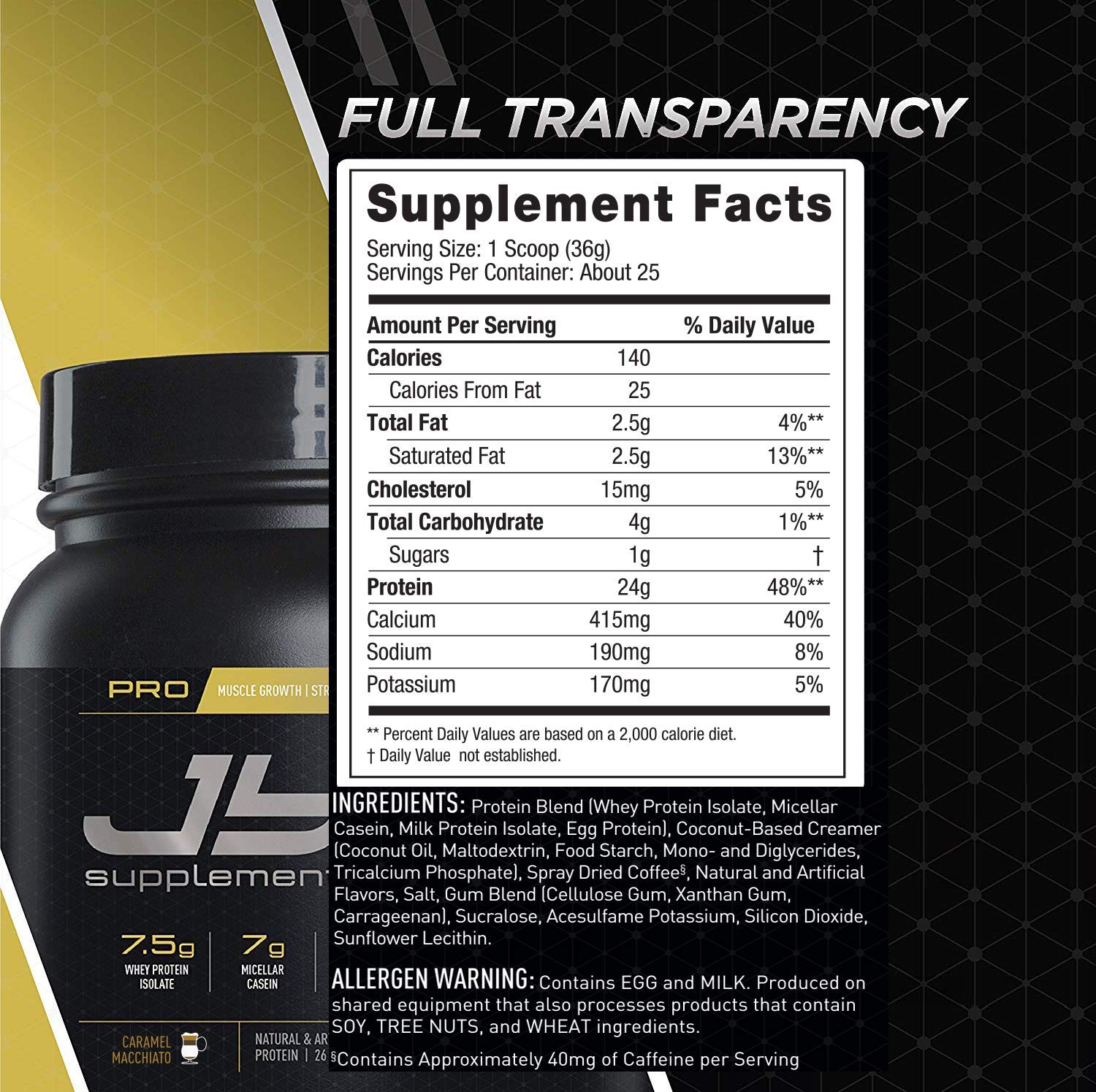 Pro JYM Protein Powder Egg White, Milk, Whey Protein Isolates