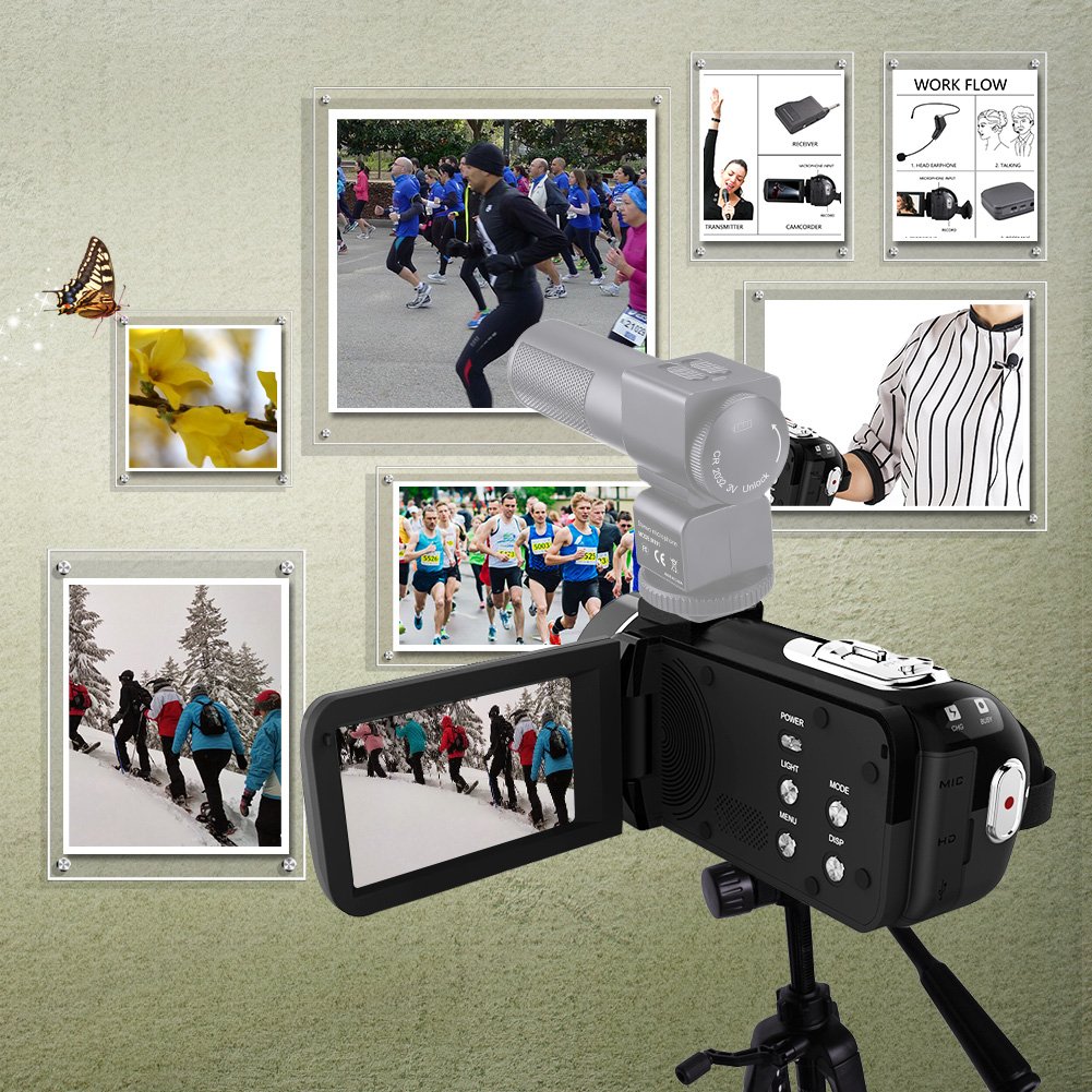 Camcorder Full HD 1080p 30fps Video Camera Support Shotgun Microphone Wifi Camera 3