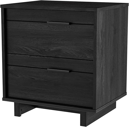 Amazon Com South Shore Fynn 2 Drawer Nightstand Gray Oak 0 Nightstands Bedroom