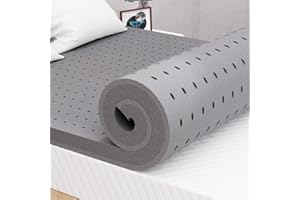 Maxzzz 2 Inch Mattress Topper Twin Size, Firm Bamboo Charcoal Memory Foam Cooling Bed Mattress Topper, Ventilated Mattress Pad CertiPUR-US Certified Plush