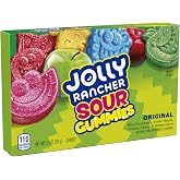 JOLLY RANCHER Sour Gummies Assorted Fruit Gummy Candy Box, 3.5 oz | Sour Candy, fruit flavored JOLLY RANCHER gummies in a movie box for snacking, sharing and candy cravings.