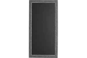DesignOvation Wyeth Framed Magnetic Chalkboard, 13" x 26", Gray