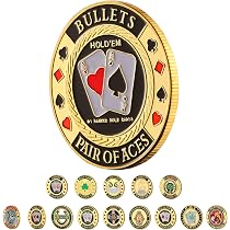 LuluCircle Poker Card Protectors - Gold Iron Weights With Plastic Case, Perfect Poker Gifts For Men