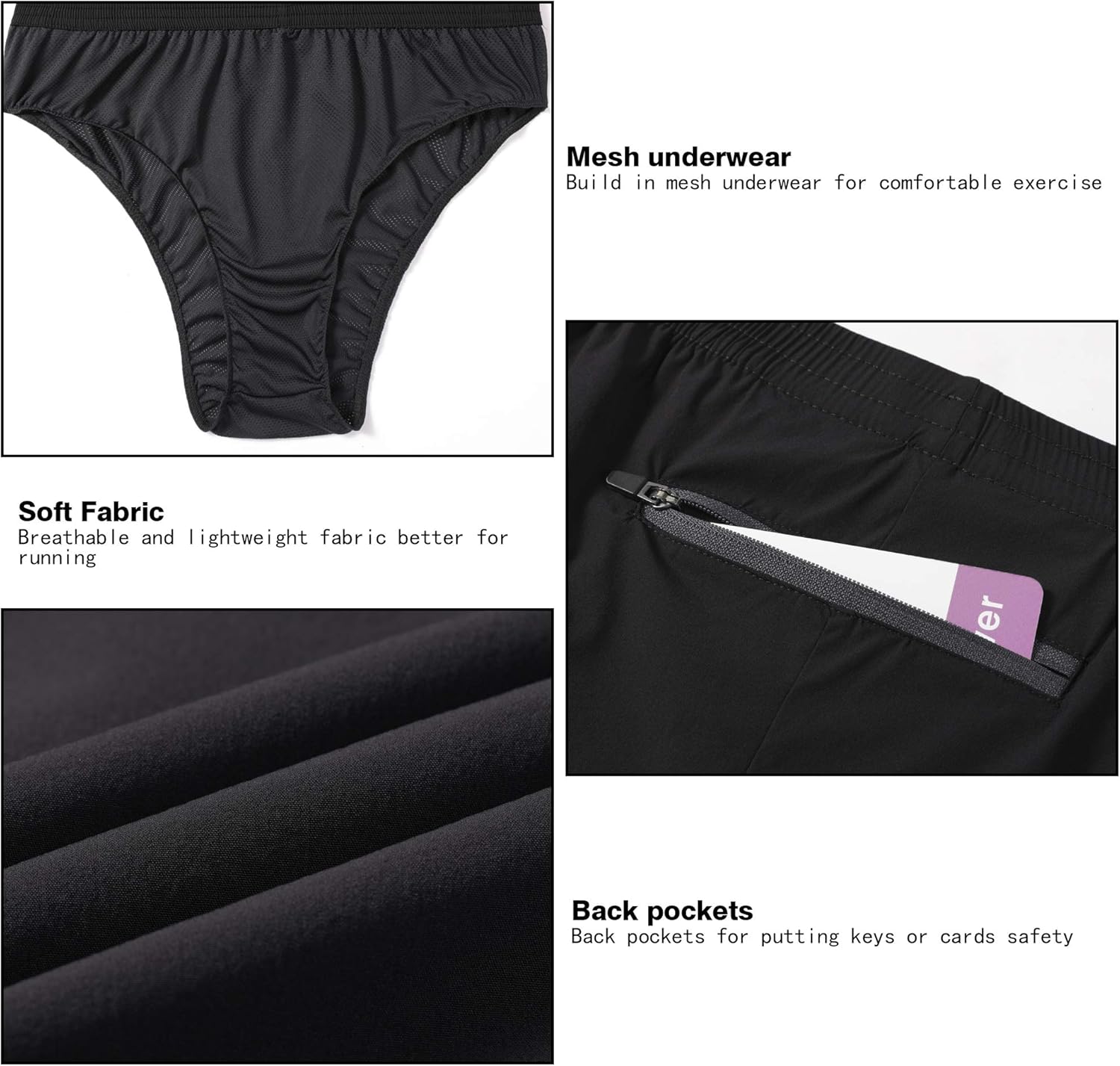 G Gradual Women's Running Shorts 3" Athletic Workout Shorts for Women with Zipper Pockets: Clothing