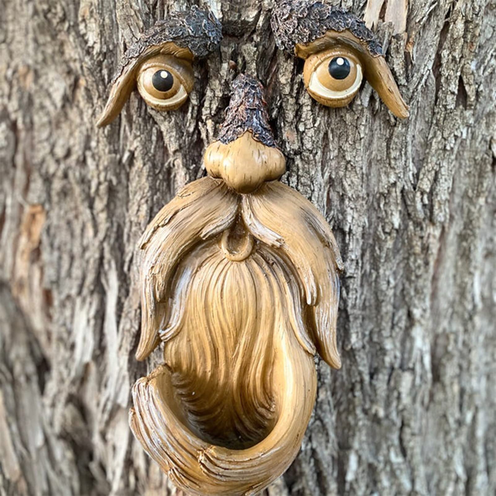 Old Man Tree Hugger, Amusing Unique Bird Feeders for Outdoors and Indoors,Resin Tree Hugger Yard Art Garden Decoration
