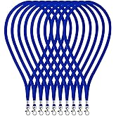 Neck Strap Lanyards - Fushing 100 Pack Blue ID Badge Lanyards with Swivel Clasp for Office ID Card Holders Badges Holders Key