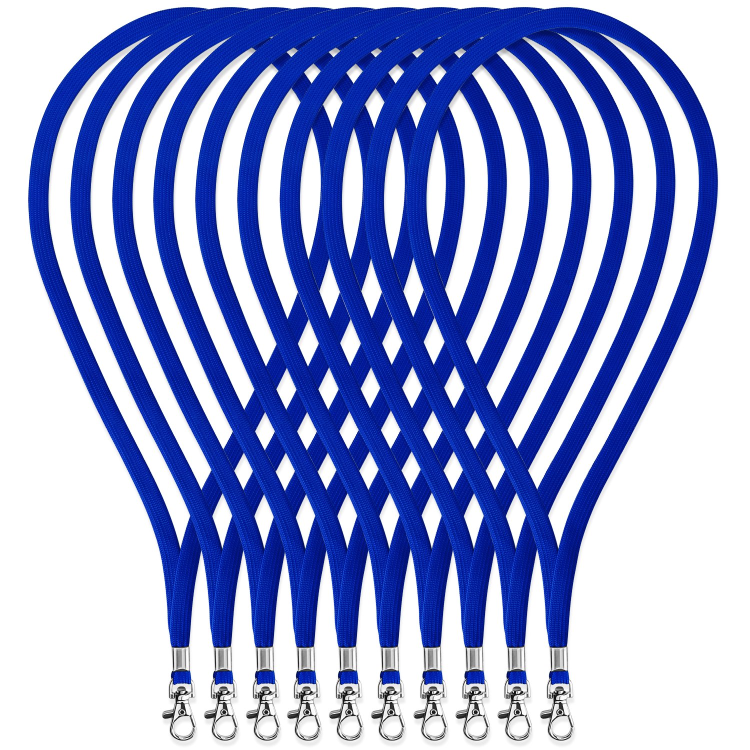 Fushing 100pcs 45cm Neck Strap Lanyard with Swivel Clasp for ID Cards, Badges, Keys, Employees, Students, Visitors, etc (Blue)