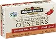 Crown Prince Natural Smoked Oysters with Red Chili Pepper, 3-Ounce Cans (Pack of 18)