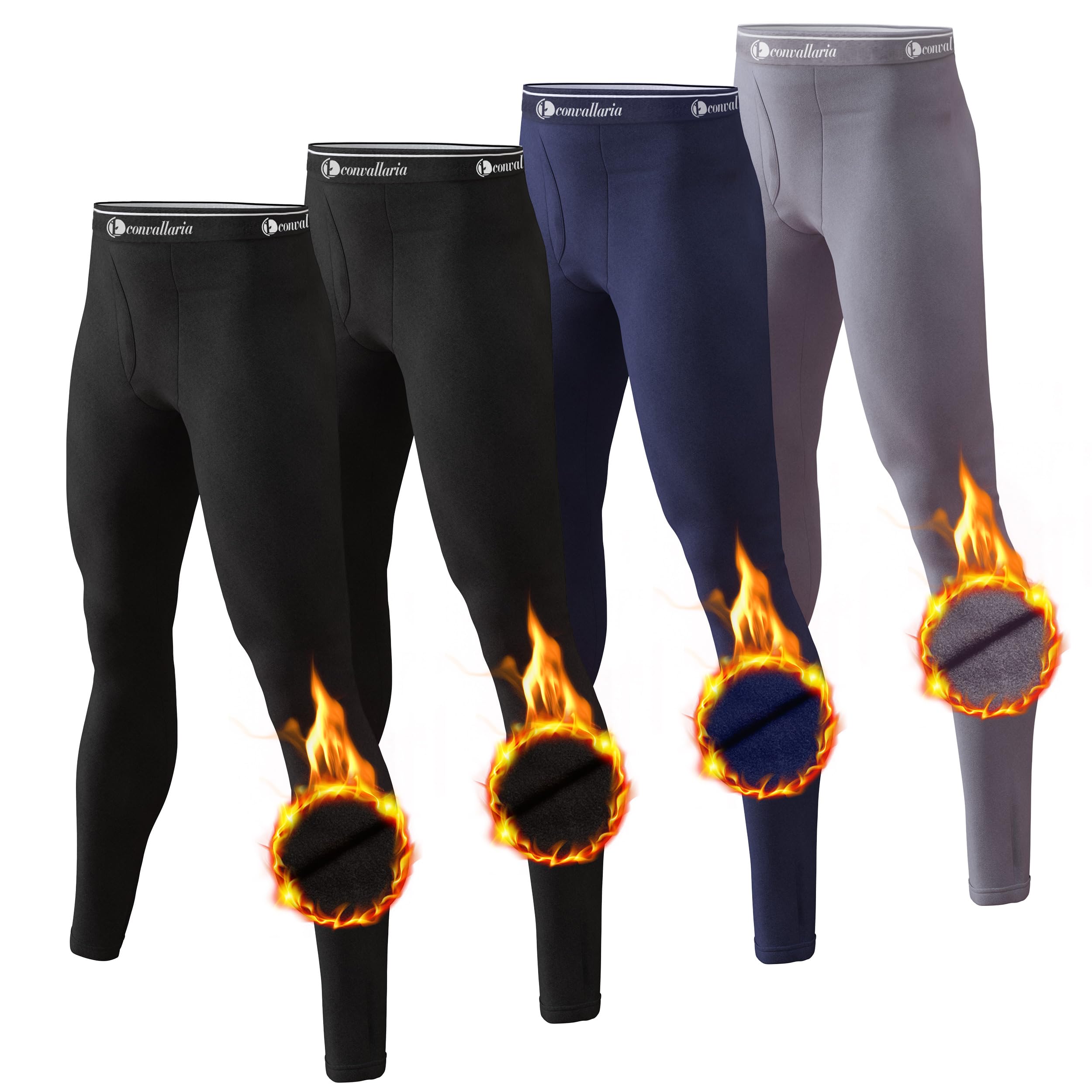 CL Convallaria Thermo-Unterhose Herren - Lange Skiunterwäsche Mit Innenfleece