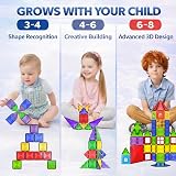 Desire Deluxe Magnetic Building Tiles 57pc STEM Toy Set for Kids view 2